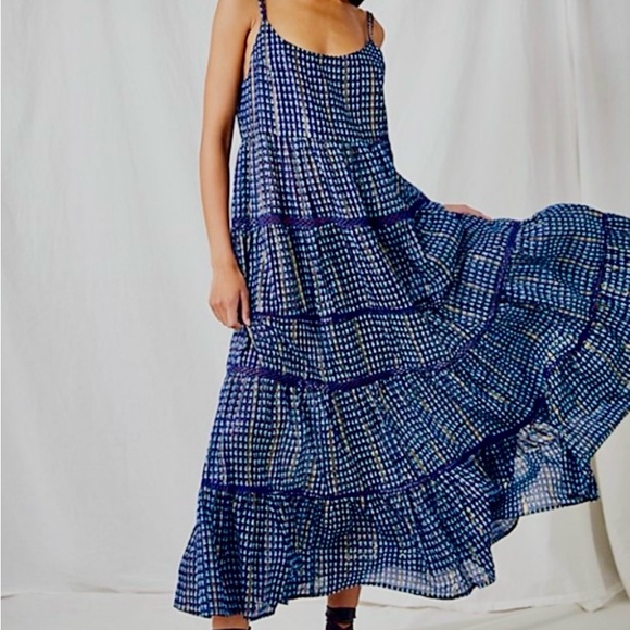 Free People Midnight Dance Ruffled Maxi Slip - Picture 1 of 9